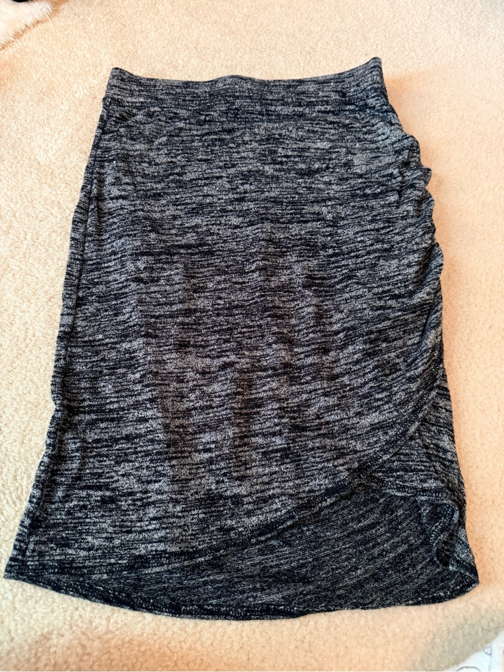 Aritzia - Wilfred Free - Womens Gray Knit Ruched Wrap Pencil Skirt
